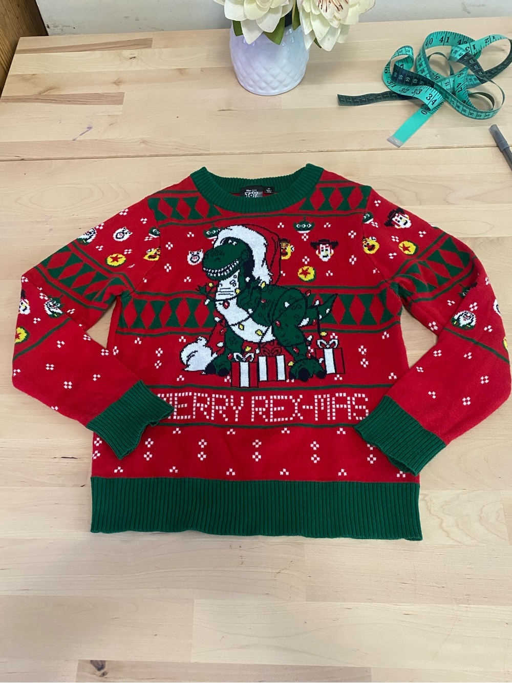 Christmas sweater Disney Pixar 'Merry Rex-mas' Red & Green